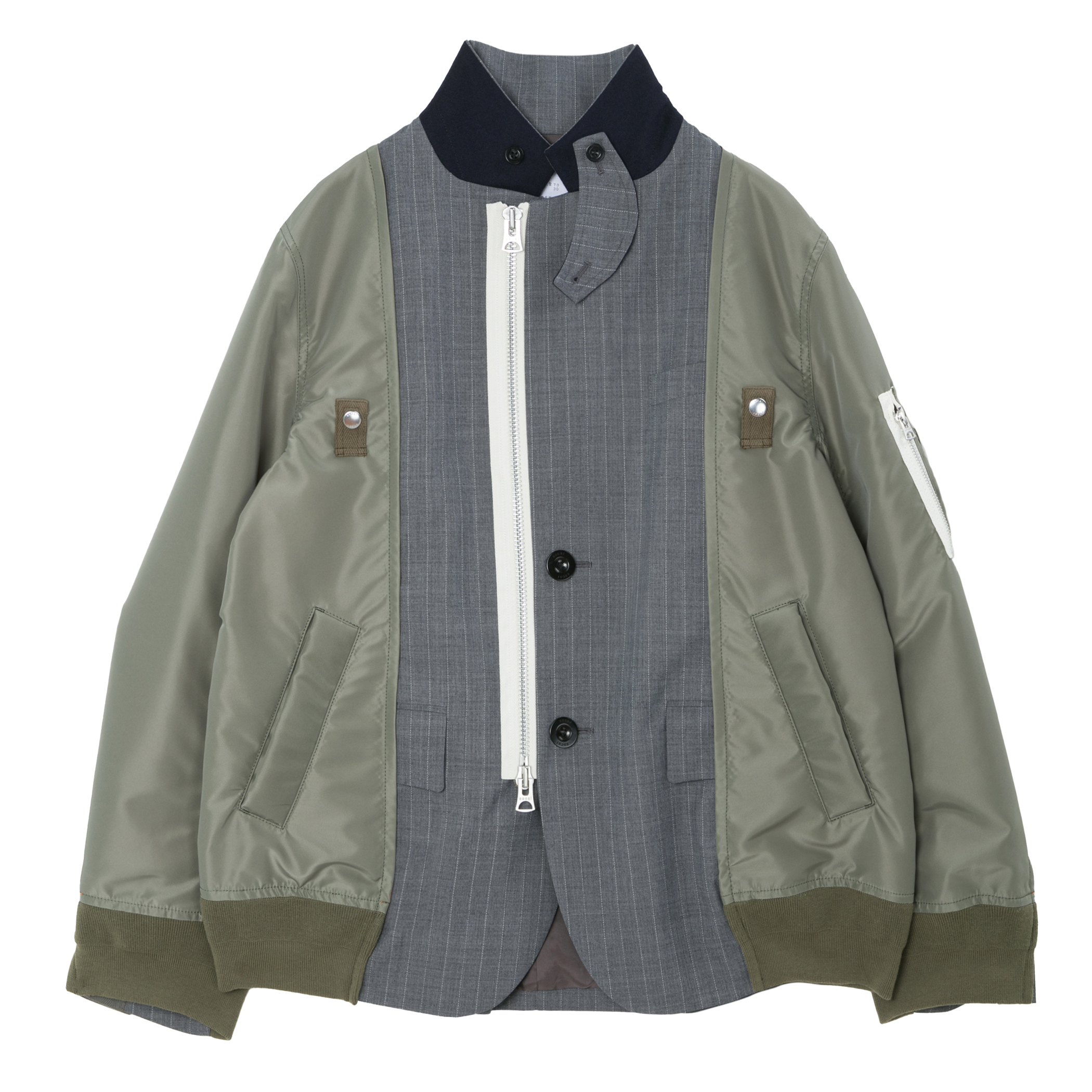 SACAI＜サカイ＞ バーニーズ　ニューヨーク限定ピンストライプ柄コンビネーションスーチングブルゾン