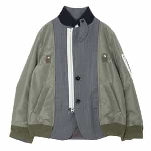SACAI＜サカイ＞ バーニーズ　ニューヨーク限定ピンストライプ柄コンビネーションスーチングブルゾン