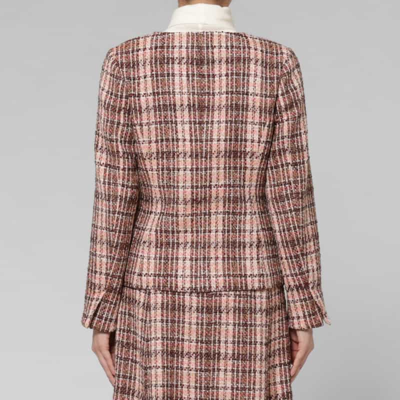 BARNEYS NEW YORK セットアップ ツイード ノーカラージャケット PINK