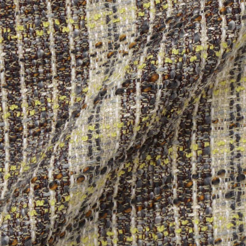 BARNEYS NEW YORK セットアップ ボタンデザイン ツイードフレアスカート YELLOW