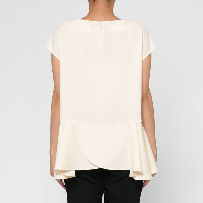 BARNEYS NEW YORK ペプラムヘム プルオーバーブラウス OFF WHITE