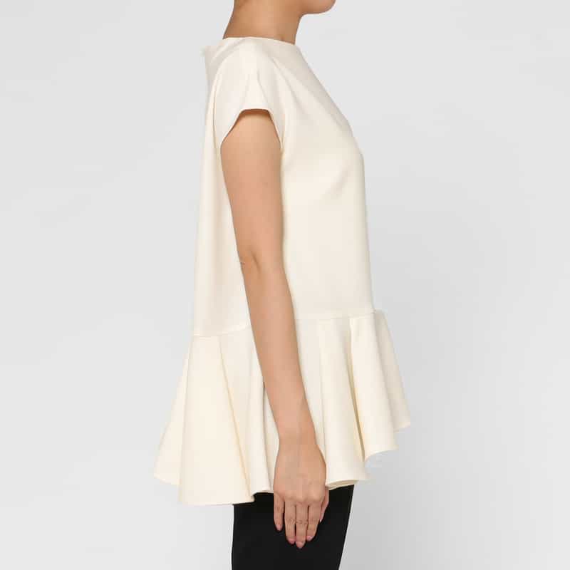 BARNEYS NEW YORK ペプラムヘム プルオーバーブラウス OFF WHITE