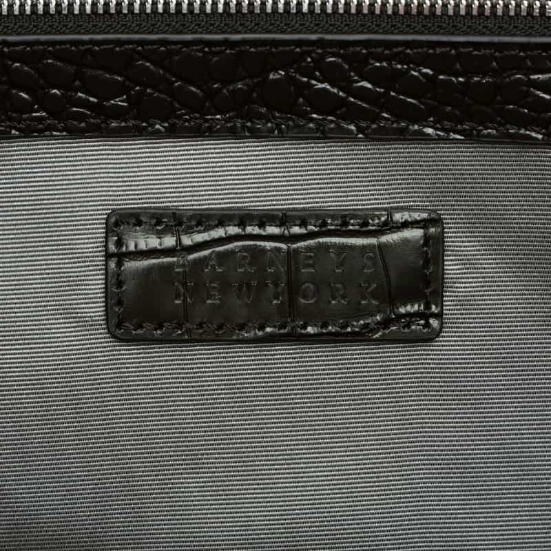 BARNEYS NEW YORK クロコ型押しレザートートバッグ BLACK