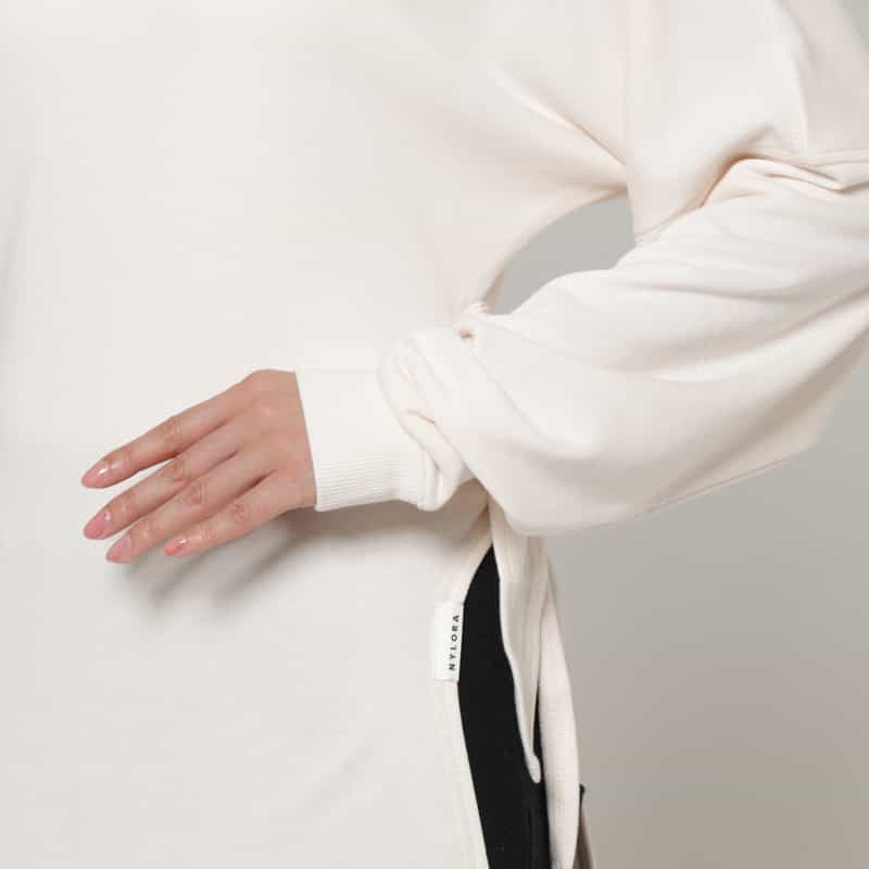 NYLORA NYLORA  ＜ナイロラ＞ クルーネック ノットデザインプルオーバー IVORY