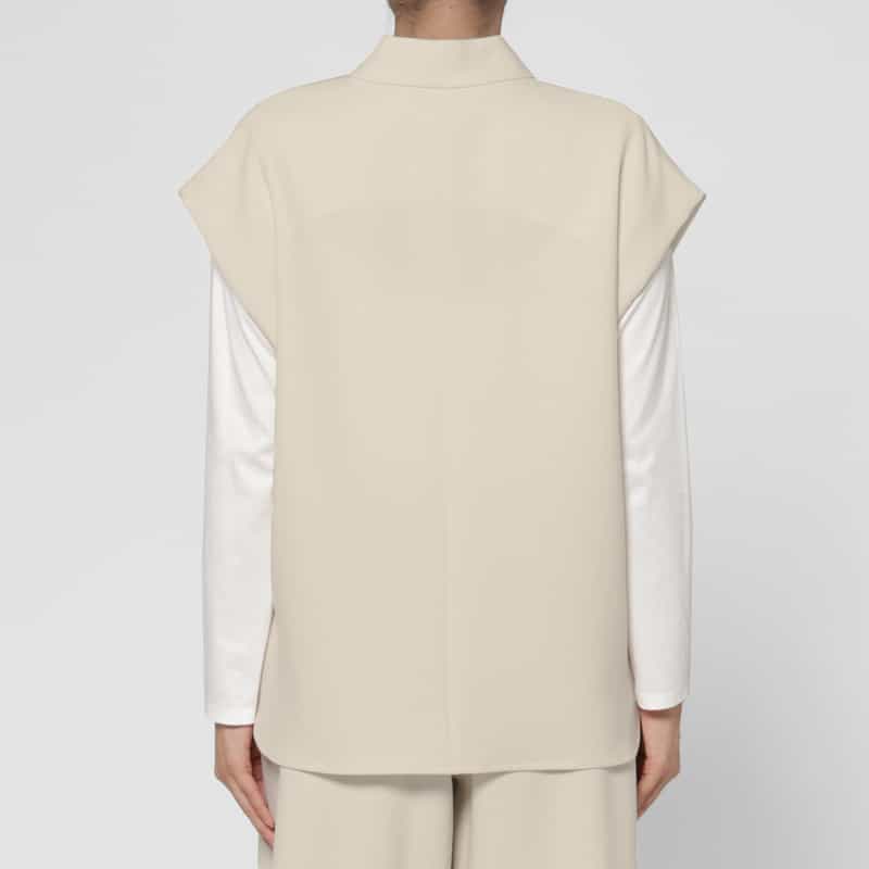 BARNEYS NEW YORK セットアップ ウォッシャブル ボウタイブラウス OFF WHITE