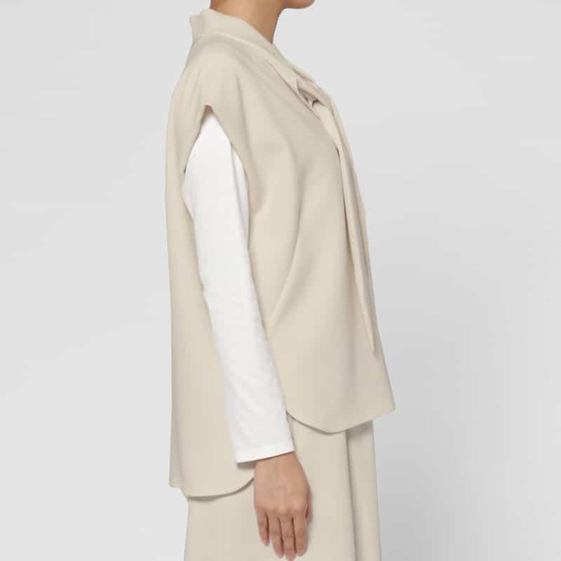 BARNEYS NEW YORK セットアップ ウォッシャブル ボウタイブラウス OFF WHITE