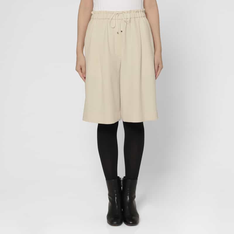 BARNEYS NEW YORK セットアップ ウォッシャブル ドローストリング ハーフパンツ OFF WHITE