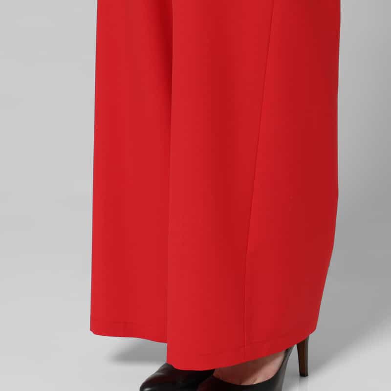 BARNEYS NEW YORK ウール ボタンデザイン マリンワイドパンツ RED