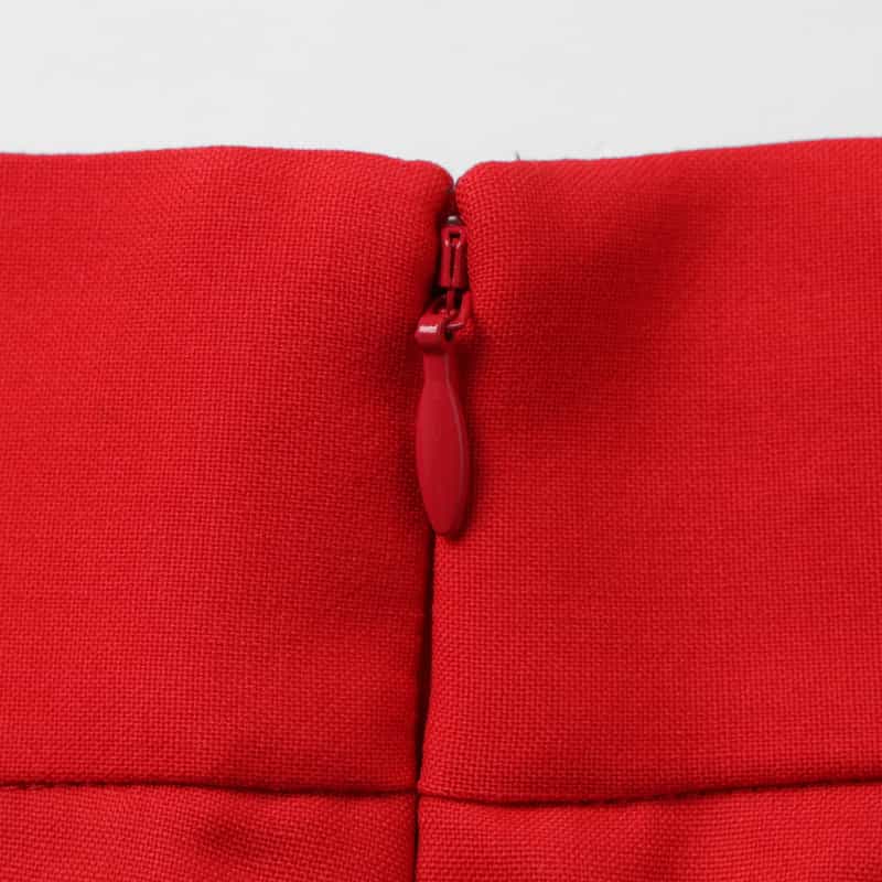 BARNEYS NEW YORK ウール ボタンデザイン マリンワイドパンツ RED