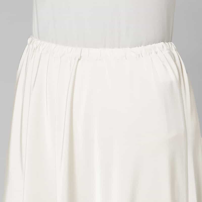 BARNEYS NEW YORK ストレッチ ダブルサテン フレアマキシスカート LT BEIGE