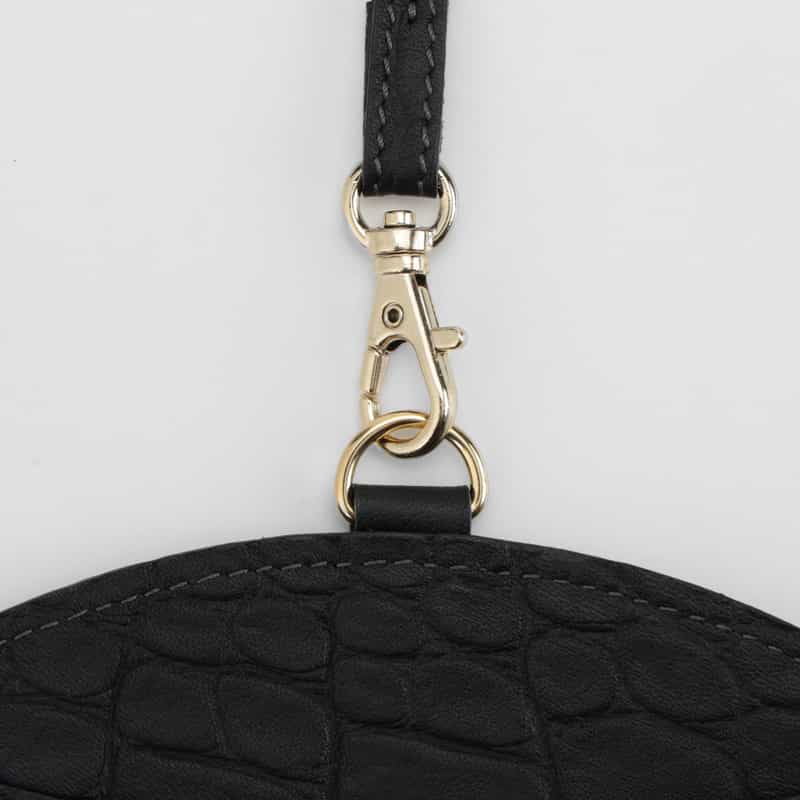 BARNEYS NEW YORK レザーカードケース（クロコ型押し） BLACK