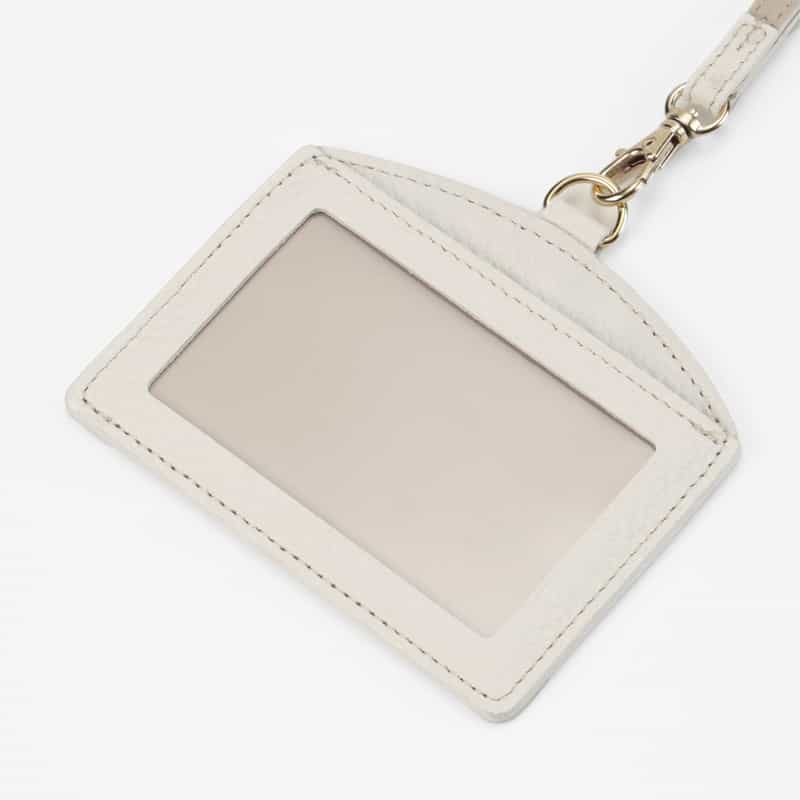 BARNEYS NEW YORK レザーカードケース（ホワイト×ゴールド） WHITE