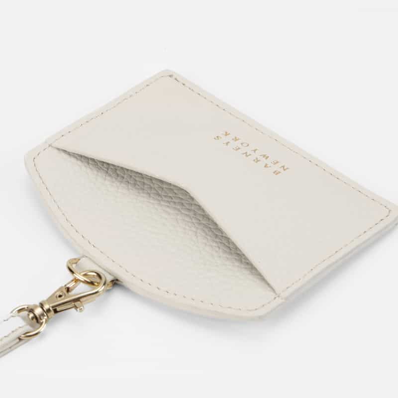 BARNEYS NEW YORK レザーカードケース（ホワイト×ゴールド） WHITE