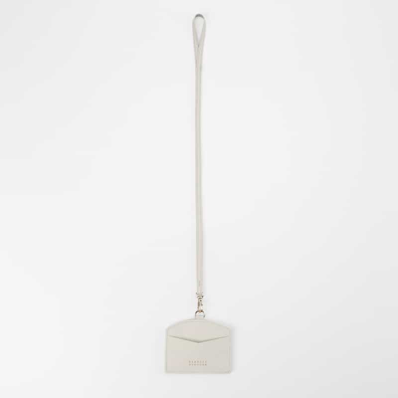 BARNEYS NEW YORK レザーカードケース（ホワイト×ゴールド） WHITE