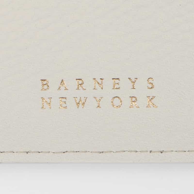 BARNEYS NEW YORK レザーカードケース（ホワイト×ゴールド） WHITE