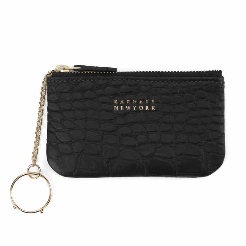 BARNEYS NEW YORK レザーキーケース（クロコ型押し） BLACK