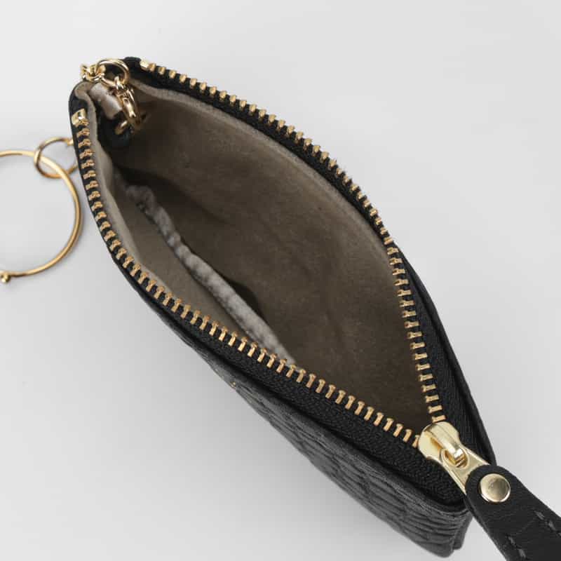 BARNEYS NEW YORK レザーキーケース（クロコ型押し） BLACK