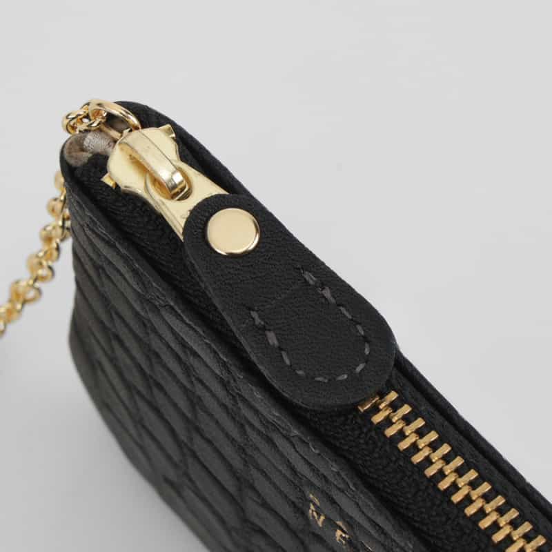 BARNEYS NEW YORK レザーキーケース（クロコ型押し） BLACK