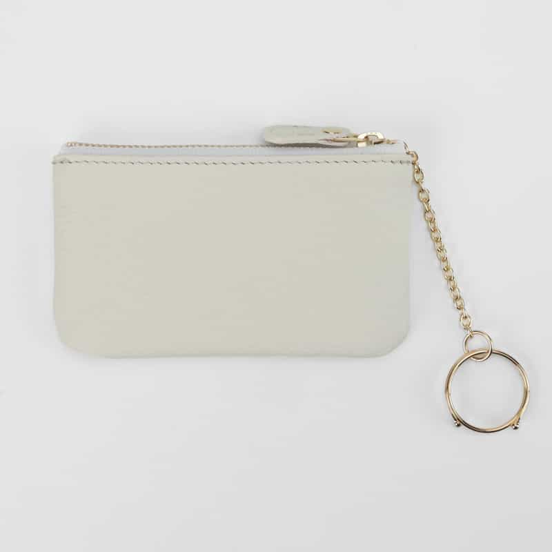BARNEYS NEW YORK レザーキーケース（ホワイト×ゴールド） WHITE