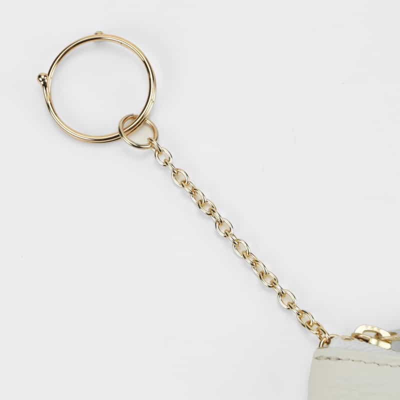 BARNEYS NEW YORK レザーキーケース（ホワイト×ゴールド） WHITE