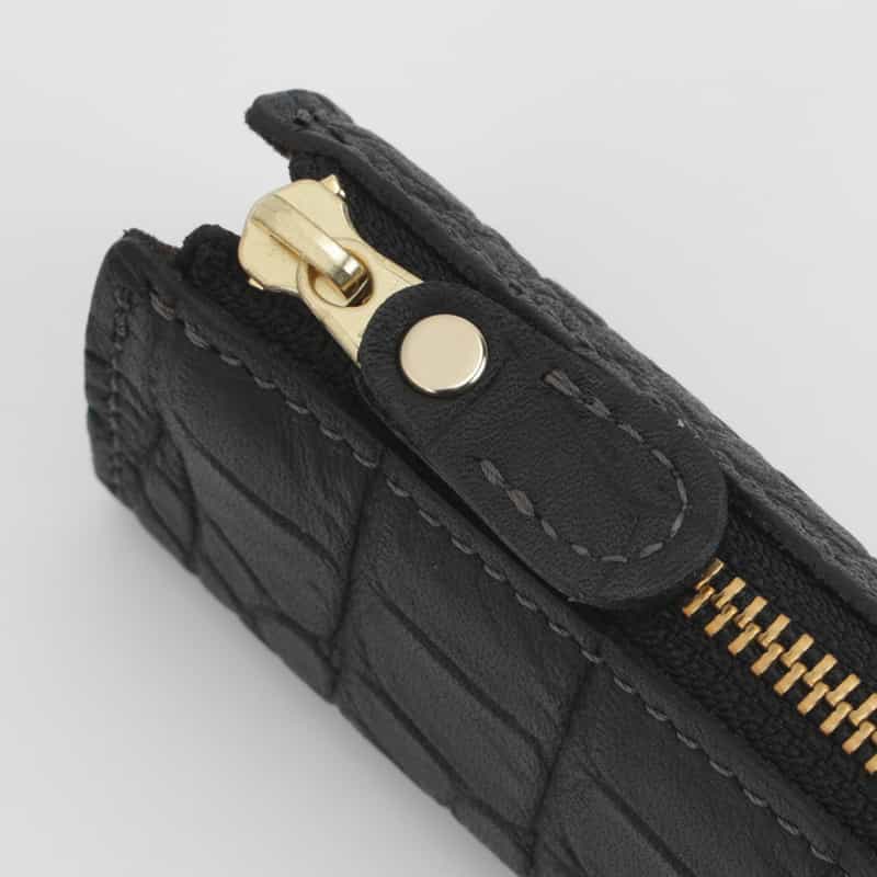 BARNEYS NEW YORK レザーペンケース（クロコ型押し） BLACK