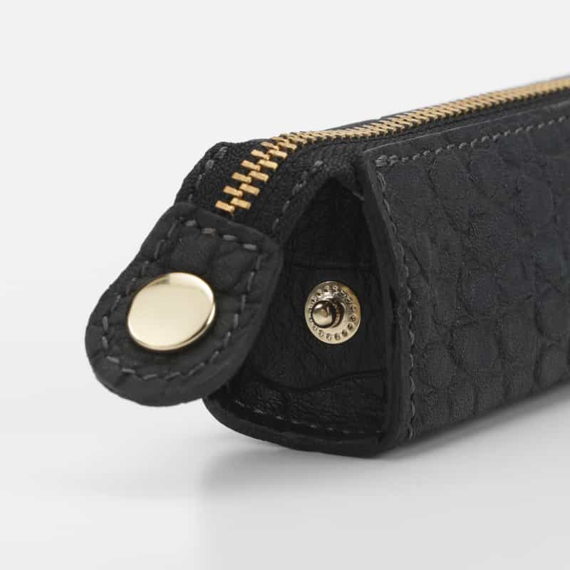 BARNEYS NEW YORK レザーペンケース（クロコ型押し） BLACK