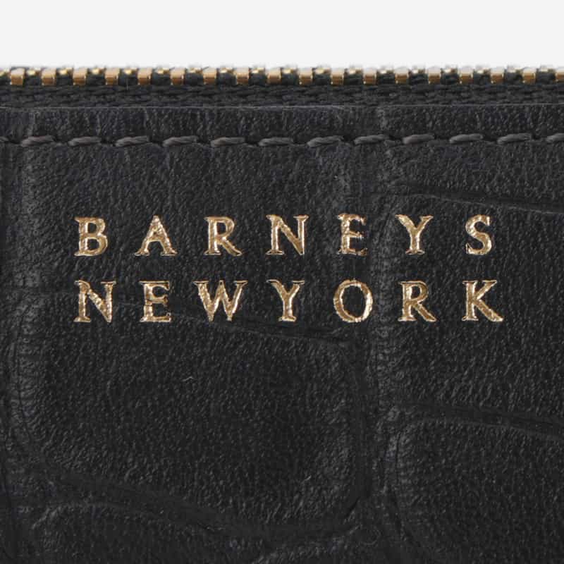 BARNEYS NEW YORK レザーペンケース（クロコ型押し） BLACK