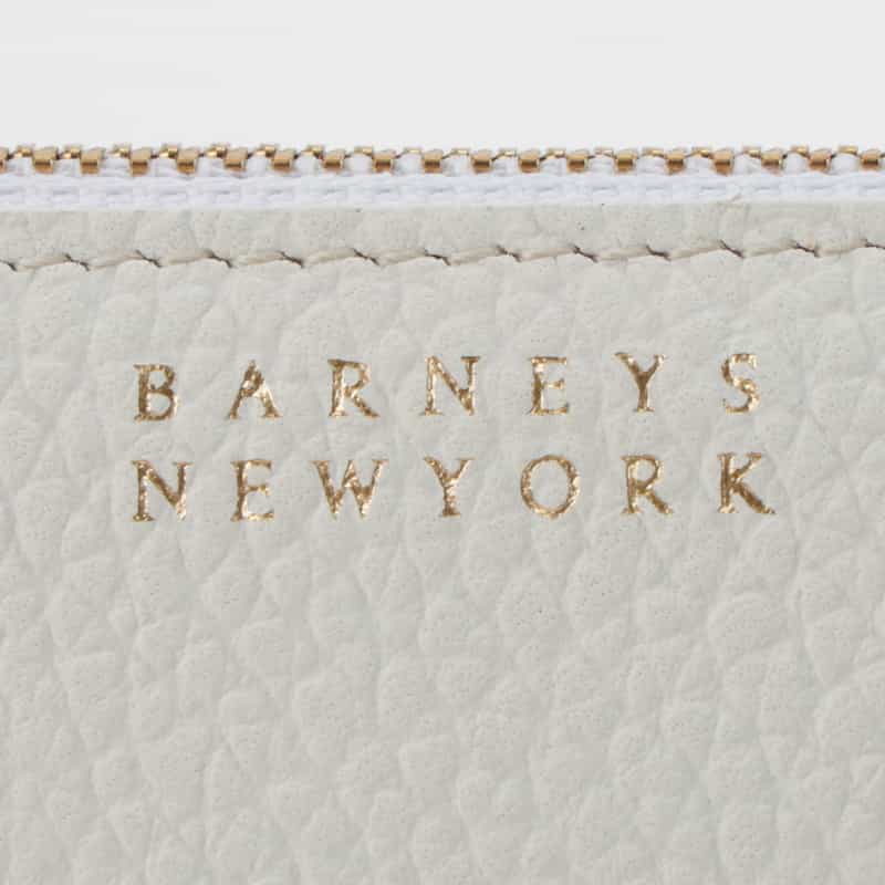 BARNEYS NEW YORK レザーペンケース（ホワイト×ゴールド） WHITE