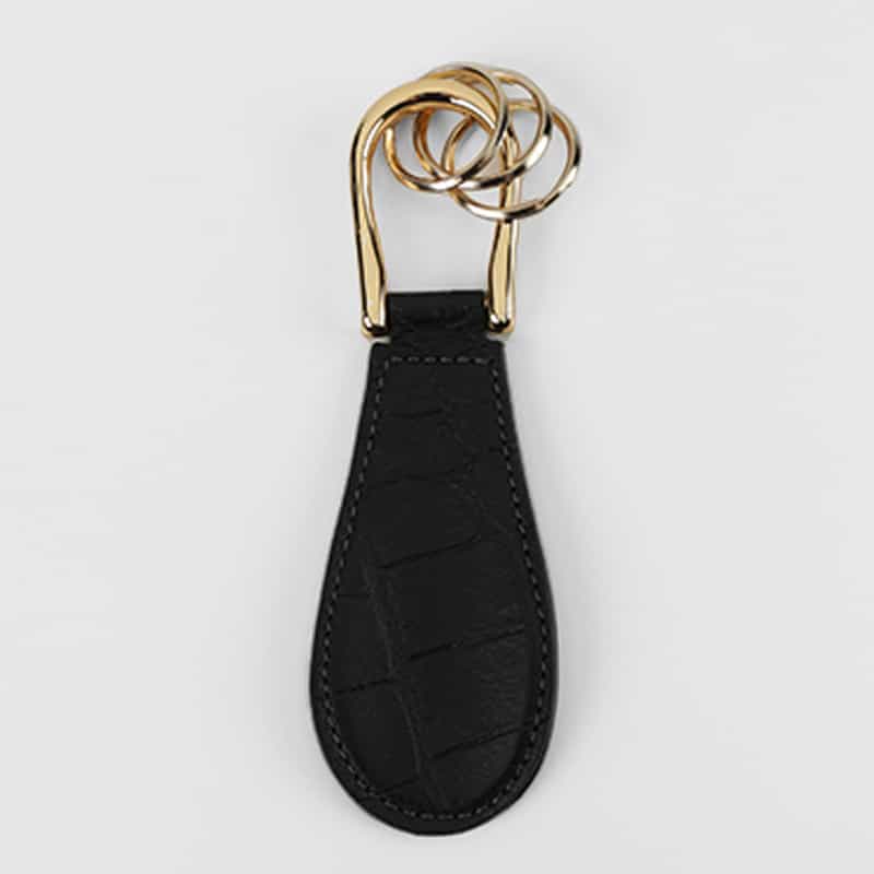BARNEYS NEW YORK キーリング付き靴べら（クロコ型押し） BLACK