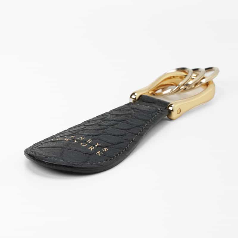 BARNEYS NEW YORK キーリング付き靴べら（クロコ型押し） BLACK
