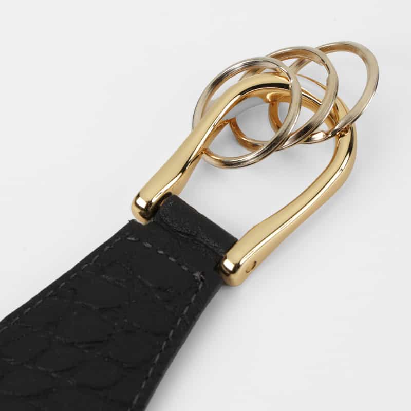 BARNEYS NEW YORK キーリング付き靴べら（クロコ型押し） BLACK