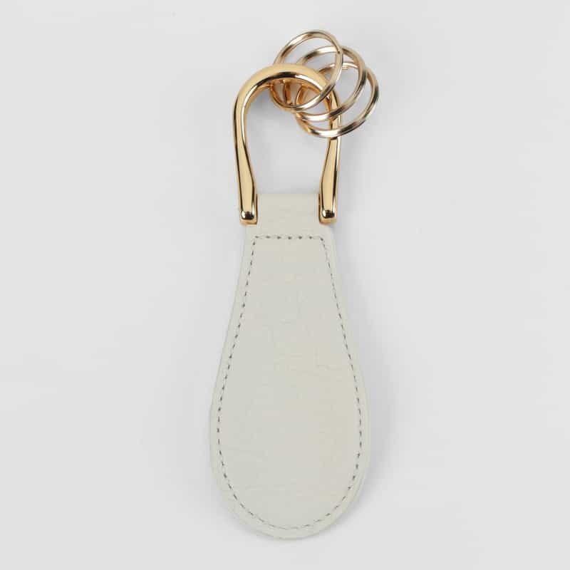 BARNEYS NEW YORK キーリング付き靴べら（ホワイト×ゴールド） WHITE