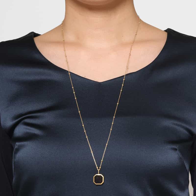 LA SOEUR LA SOEUR ＜ラ スール＞ ロングネックレス（スモーキークォーツ） GOLD