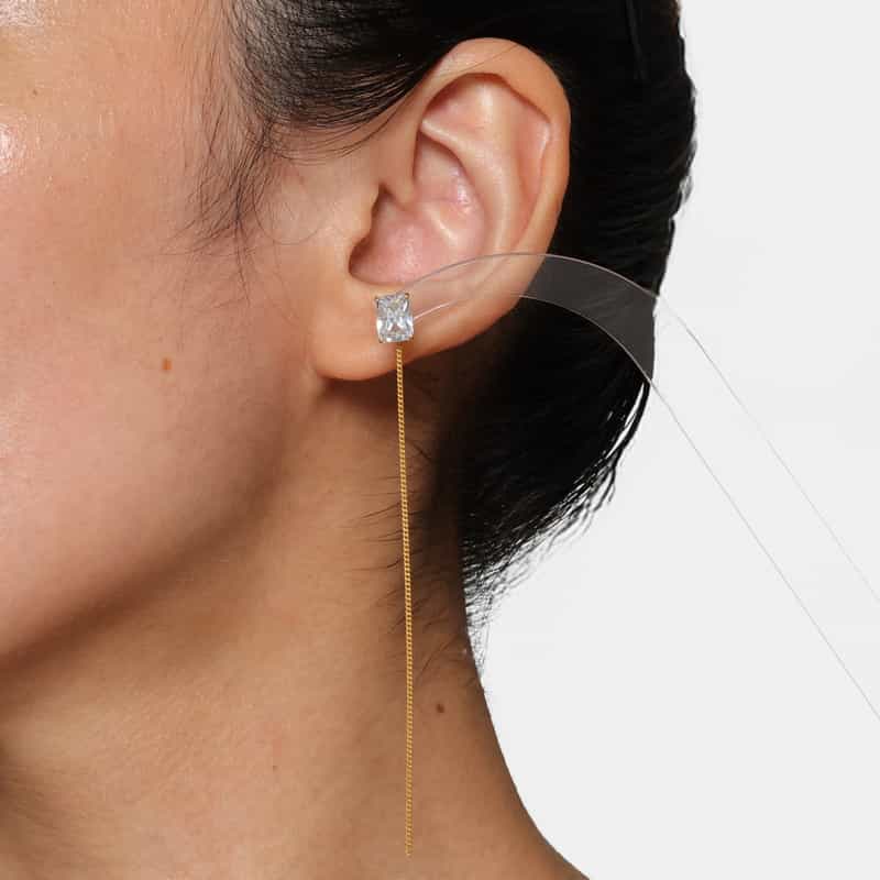 LA SOEUR LA SOEUR ＜ラ スール＞ アシンメトリーピアス（キュービックジルコニア） GOLD