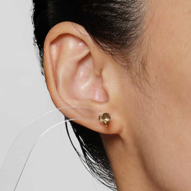 LA SOEUR LA SOEUR ＜ラ スール＞ アシンメトリーピアス（スモーキークォーツ） GOLD
