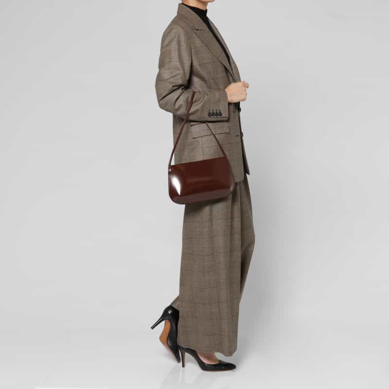 FANE FANE ＜ファン＞ レザーショルダーバッグ DARK BROWN