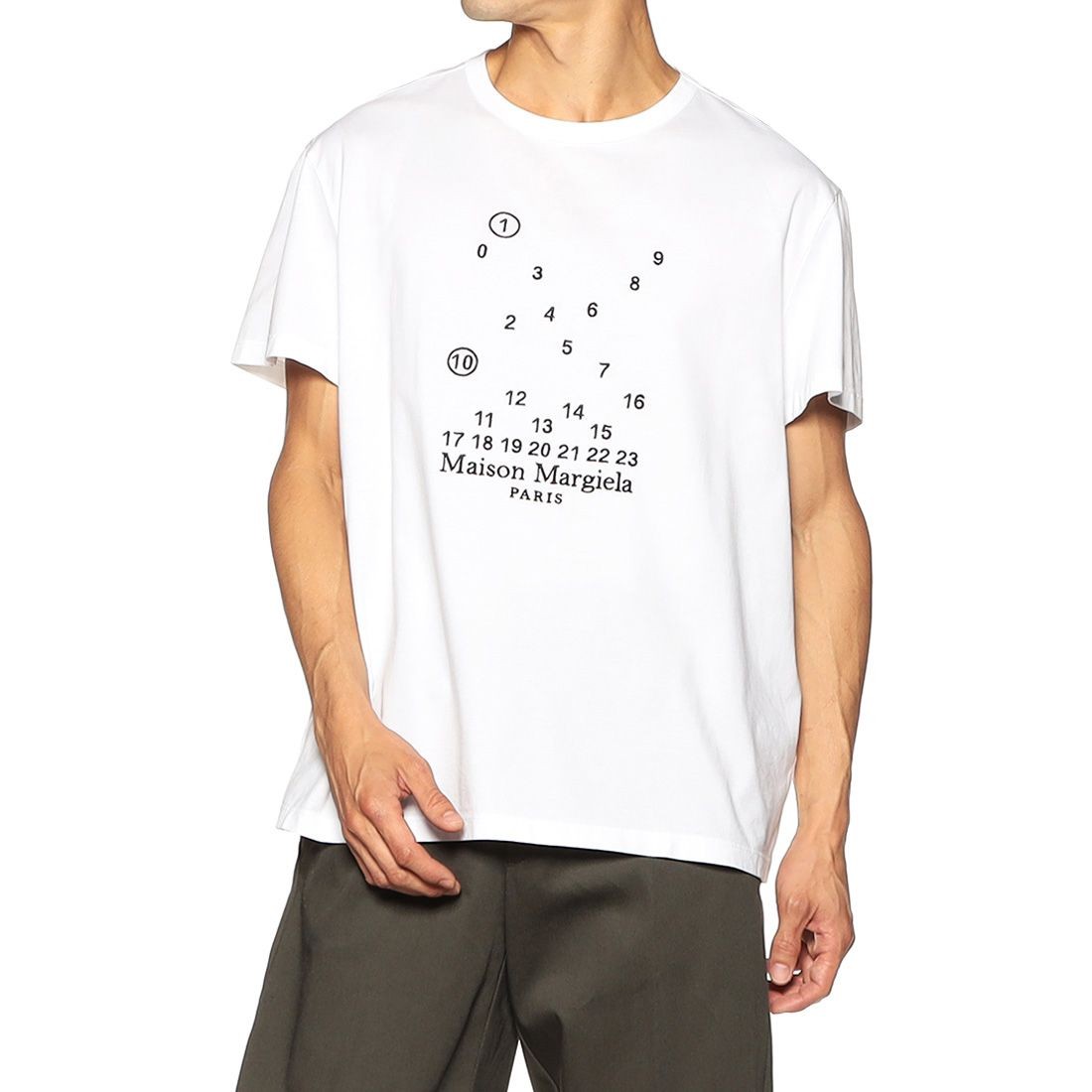 メゾン マルジェラ カレンダータグ刺繍Tシャツ(2180863)｜MAISON 